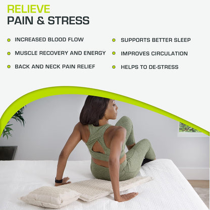 ProsourceFit Ki Acupressure Mat and Pillow Set with 100% Natural Linen for Back/Neck Pain Relief and Muscle Relaxation