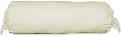 Ivory Cotton Bolster Cover – 16x6 in | Set of 2 | Soft, Washable Pillowcase for Round Yoga & Neck Roll Pillows