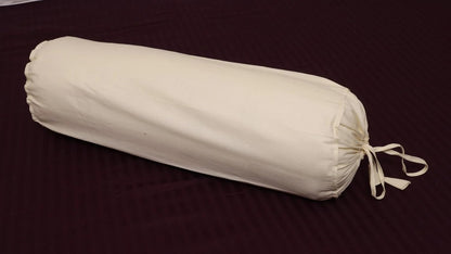 Ivory Cotton Bolster Cover – 16x6 in | Set of 2 | Soft, Washable Pillowcase for Round Yoga & Neck Roll Pillows