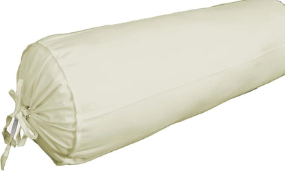 Ivory Cotton Bolster Cover – 16x6 in | Set of 2 | Soft, Washable Pillowcase for Round Yoga & Neck Roll Pillows