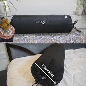 Ivory Cotton Bolster Cover – 16x6 in | Set of 2 | Soft, Washable Pillowcase for Round Yoga & Neck Roll Pillows