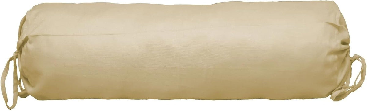 Ivory Cotton Bolster Cover – 16x6 in | Set of 2 | Soft, Washable Pillowcase for Round Yoga & Neck Roll Pillows