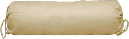 Ivory Cotton Bolster Cover – 16x6 in | Set of 2 | Soft, Washable Pillowcase for Round Yoga & Neck Roll Pillows