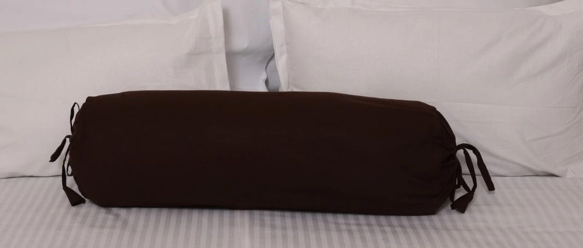 Ivory Cotton Bolster Cover – 16x6 in | Set of 2 | Soft, Washable Pillowcase for Round Yoga & Neck Roll Pillows