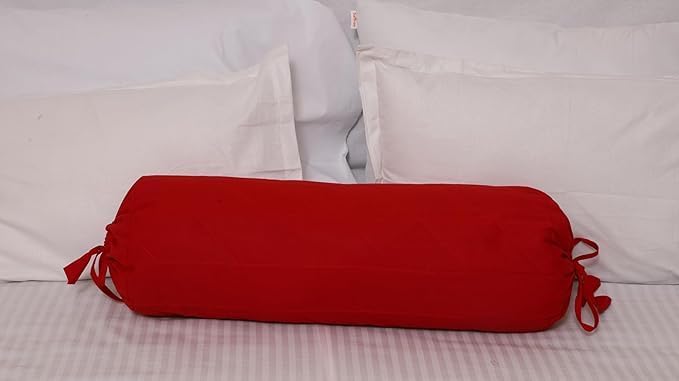 Ivory Cotton Bolster Cover – 16x6 in | Set of 2 | Soft, Washable Pillowcase for Round Yoga & Neck Roll Pillows