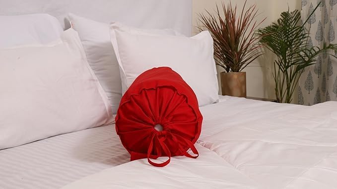 Ivory Cotton Bolster Cover – 16x6 in | Set of 2 | Soft, Washable Pillowcase for Round Yoga & Neck Roll Pillows