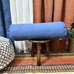 Ivory Cotton Bolster Cover – 16x6 in | Set of 2 | Soft, Washable Pillowcase for Round Yoga & Neck Roll Pillows