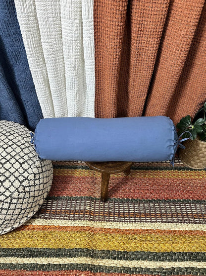 Ivory Cotton Bolster Cover – 16x6 in | Set of 2 | Soft, Washable Pillowcase for Round Yoga & Neck Roll Pillows