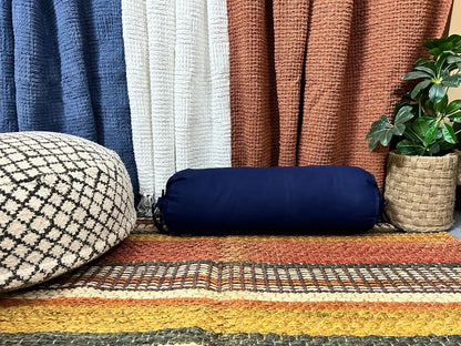 Ivory Cotton Bolster Cover – 16x6 in | Set of 2 | Soft, Washable Pillowcase for Round Yoga & Neck Roll Pillows