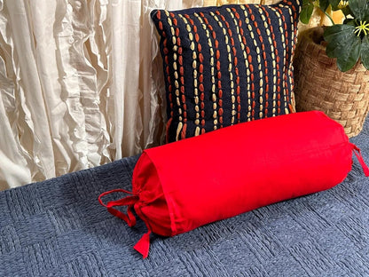 Ivory Cotton Bolster Cover – 16x6 in | Set of 2 | Soft, Washable Pillowcase for Round Yoga & Neck Roll Pillows