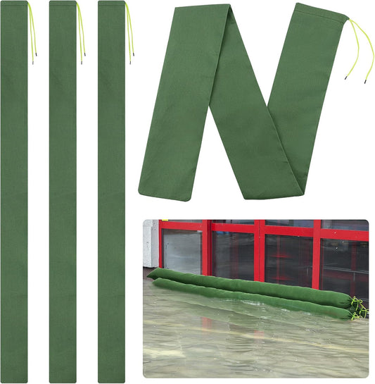 4pcs 6ft Long Thickened Canvas Sand Bags for Flooding with Elastic Band