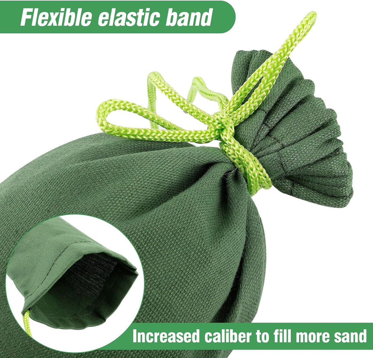 4pcs 6ft Long Thickened Canvas Sand Bags for Flooding with Elastic Band