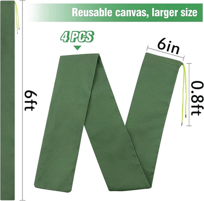 4pcs 6ft Long Thickened Canvas Sand Bags for Flooding with Elastic Band