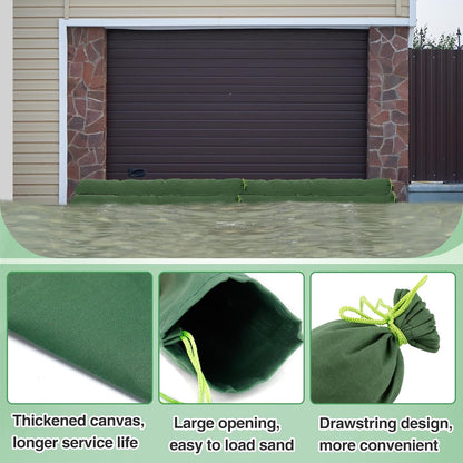 4pcs 6ft Long Thickened Canvas Sand Bags for Flooding with Elastic Band