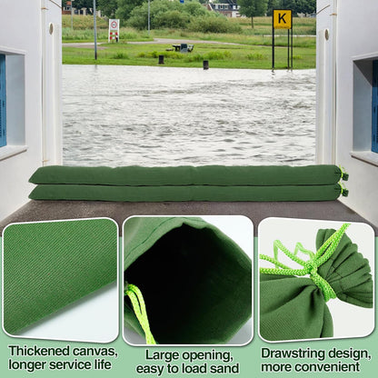 4pcs 6ft Long Thickened Canvas Sand Bags for Flooding with Elastic Band