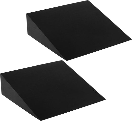 2 Pack Yoga Foam Wedge, 13" EVA Foam Calf Stretch Slant Board for Lower Leg Strength Improve, Squat Wedge Incline Block for Workout, Exercise, Knee Pad, Back Support, Footrest Cushion (Black)