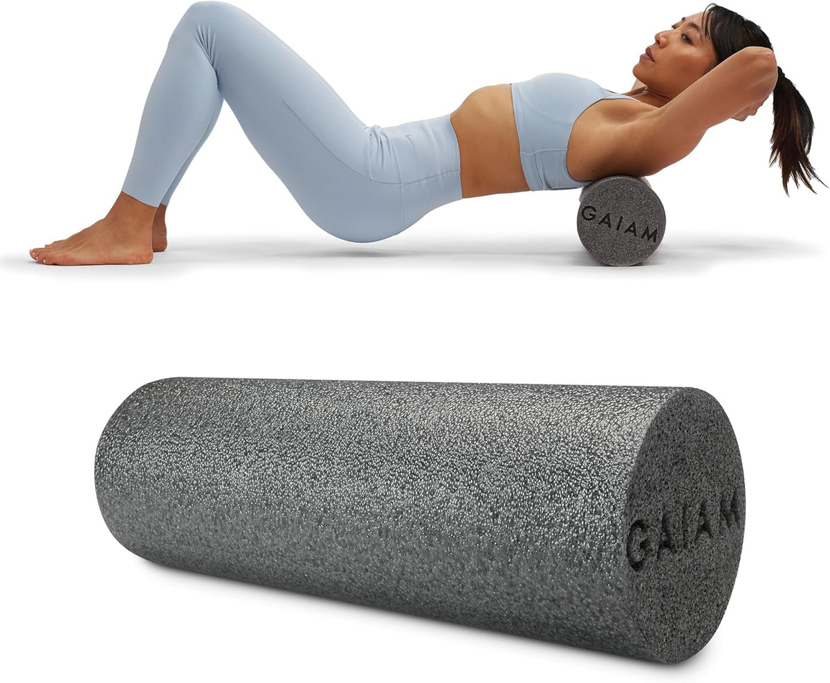 Restore Foam Roller, Muscle Recovery, 18" (Grey) | High-Density EVA Foam | Deep Tissue Massage | Pre & Post-Workout Muscle Recovery | Multiple Sizes | Home & Gym