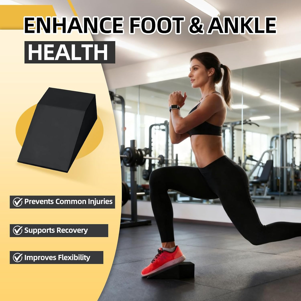 Squat Wedge Block Yoga Wedge Blocks for Heel Elevated 2 Pack