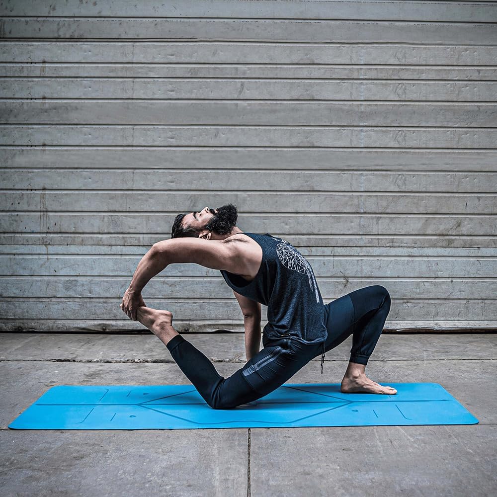 Classic Yoga Mat - Patented Alignment Design, Ultimate Grip | Eco-friendly, Non-Toxic, Sweat-Resistant, long, wide, 4.2mm thick mat for comfort, recommended for Hot Yoga, Free Yoga Bag