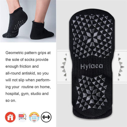 Unisex Non Slip Socks with Grip for Yoga, Hospital, Pilates, Barre | Ankle, Cushioned