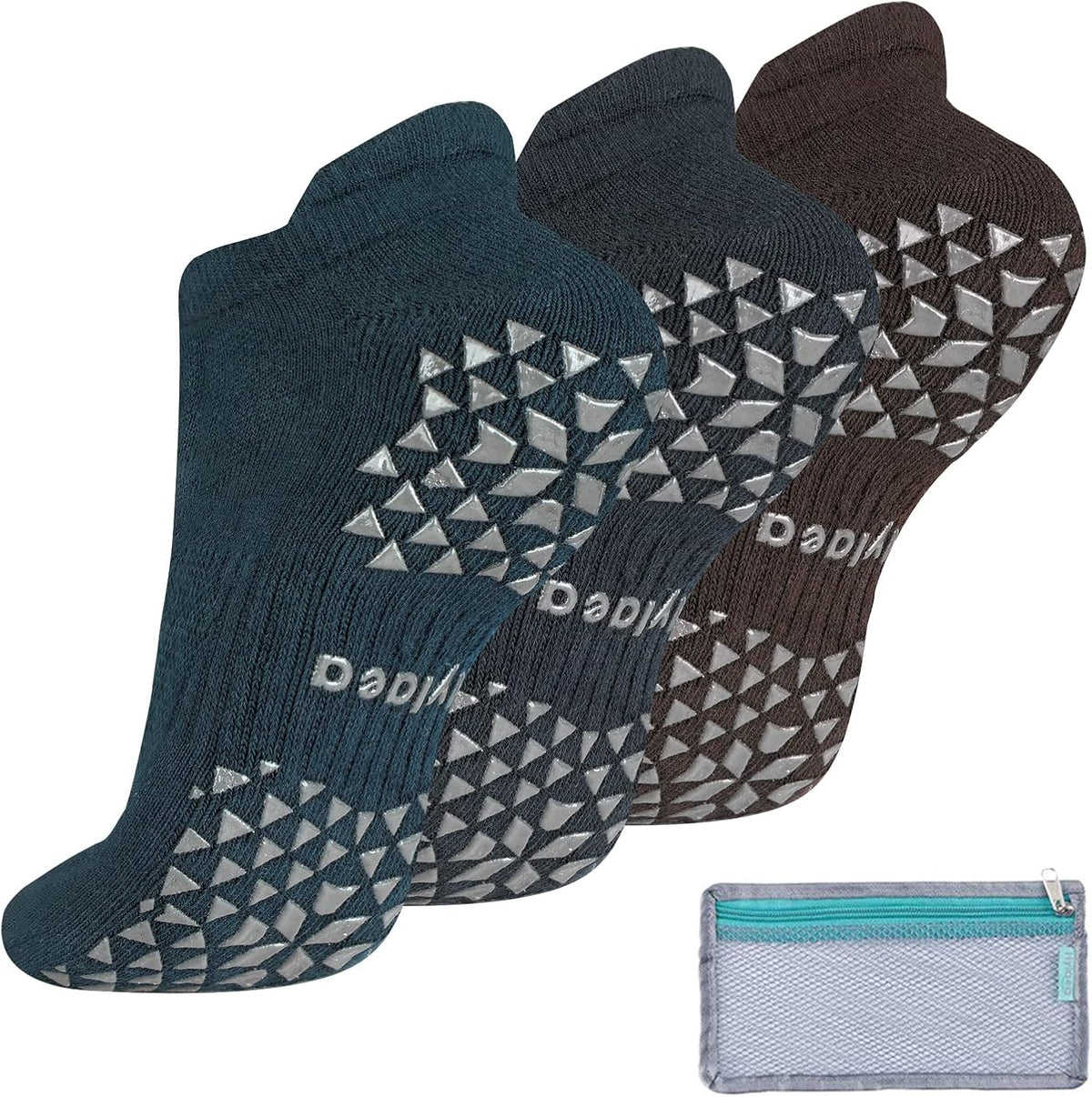 Unisex Non Slip Socks with Grip for Yoga, Hospital, Pilates, Barre | Ankle, Cushioned