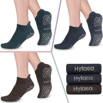 Unisex Non Slip Socks with Grip for Yoga, Hospital, Pilates, Barre | Ankle, Cushioned