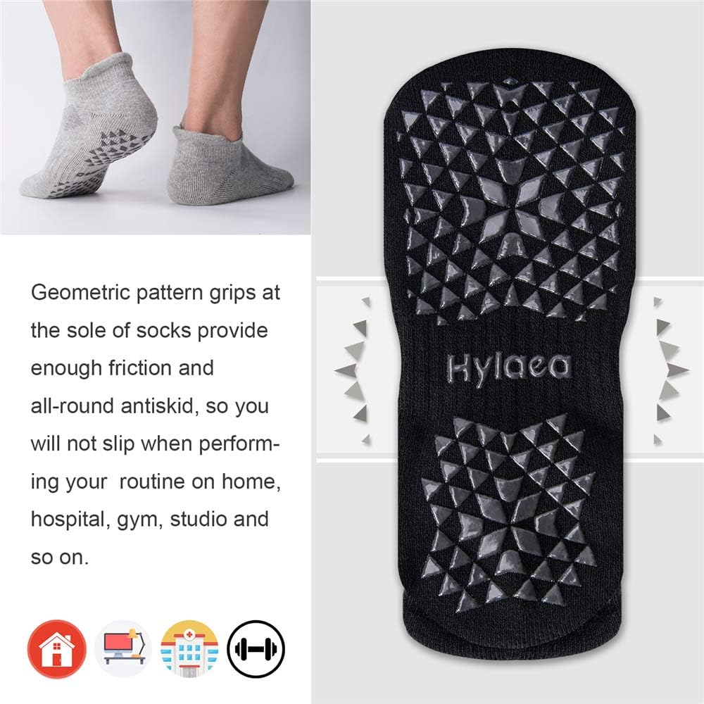 Unisex Non Slip Socks with Grip for Yoga, Hospital, Pilates, Barre | Ankle, Cushioned
