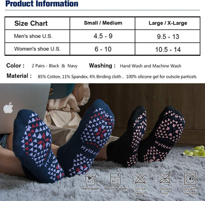 Unisex Non Slip Socks with Grip for Yoga, Hospital, Pilates, Barre | Ankle, Cushioned
