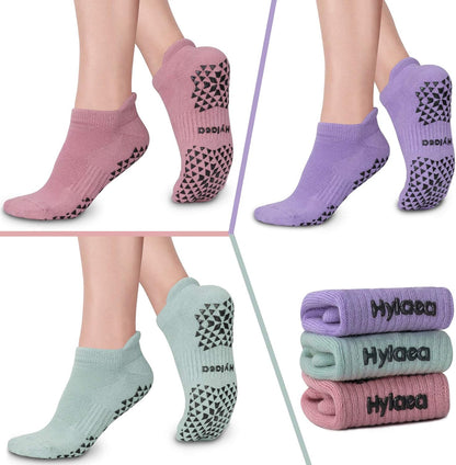 Unisex Non Slip Socks with Grip for Yoga, Hospital, Pilates, Barre | Ankle, Cushioned
