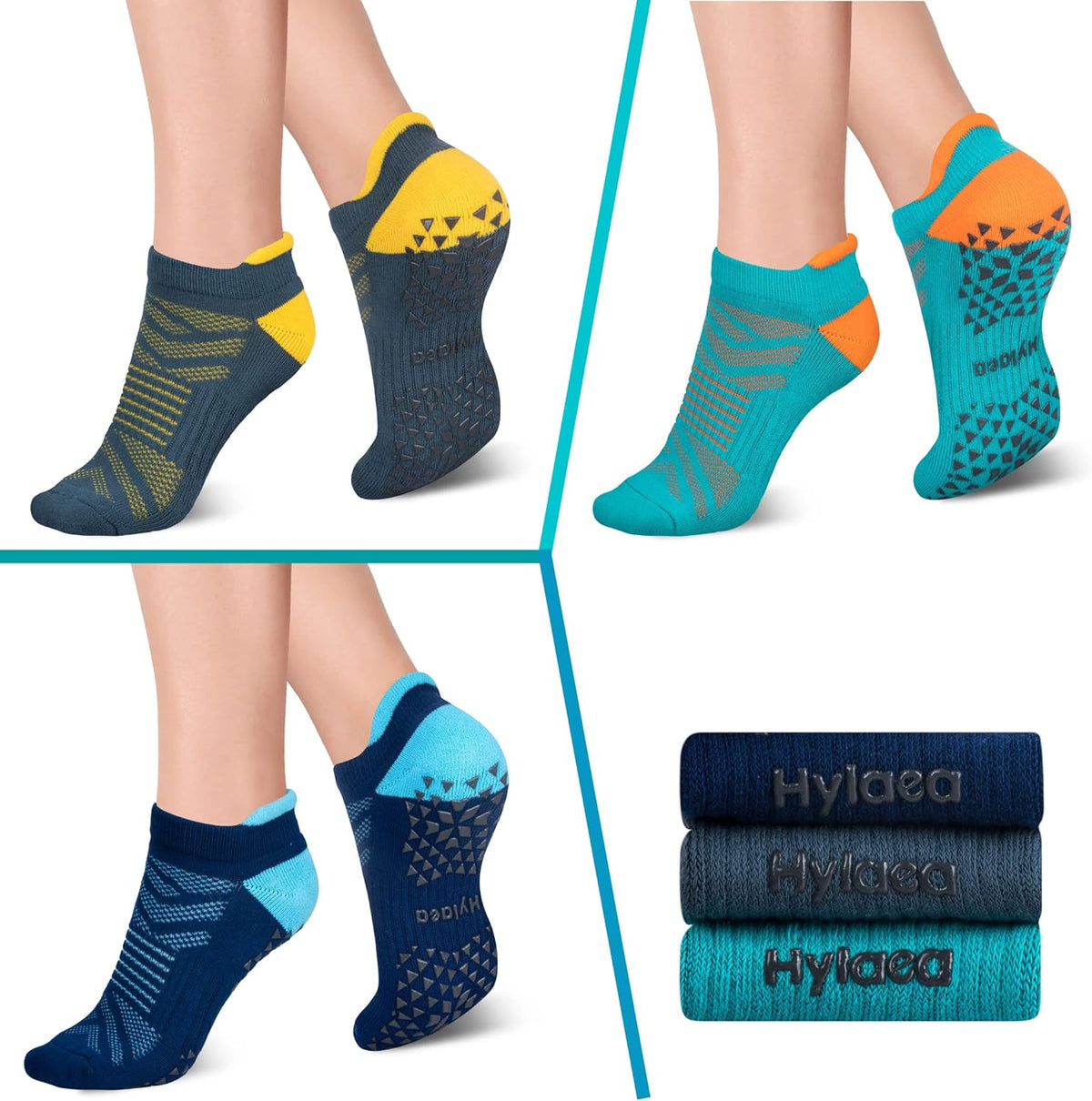 Unisex Non Slip Socks with Grip for Yoga, Hospital, Pilates, Barre | Ankle, Cushioned