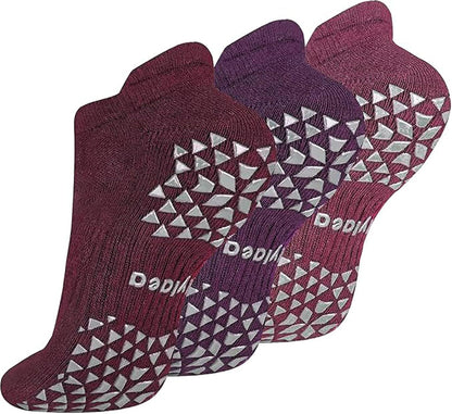 Unisex Non Slip Socks with Grip for Yoga, Hospital, Pilates, Barre | Ankle, Cushioned