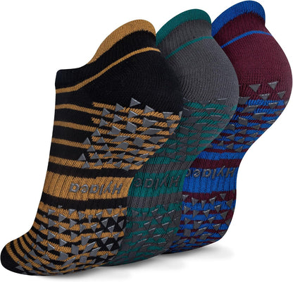 Unisex Non Slip Socks with Grip for Yoga, Hospital, Pilates, Barre | Ankle, Cushioned