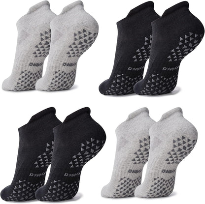 Unisex Non Slip Socks with Grip for Yoga, Hospital, Pilates, Barre | Ankle, Cushioned