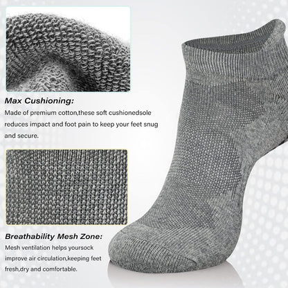 Unisex Non Slip Socks with Grip for Yoga, Hospital, Pilates, Barre | Ankle, Cushioned