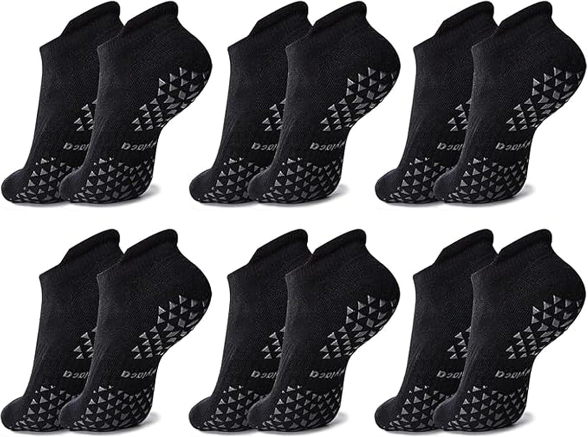 Unisex Non Slip Socks with Grip for Yoga, Hospital, Pilates, Barre | Ankle, Cushioned