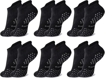 Unisex Non Slip Socks with Grip for Yoga, Hospital, Pilates, Barre | Ankle, Cushioned