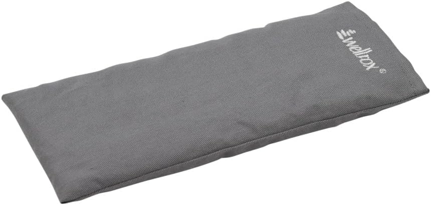 Weighted Eye Pillow - Flaxseeds & Lavender Eye Pillow Weighted for Restorative Yoga, Meditation & Stress Relief | Microwave Heating Pad & Cool Compress for Sinus Relief (Grey, Unscented)