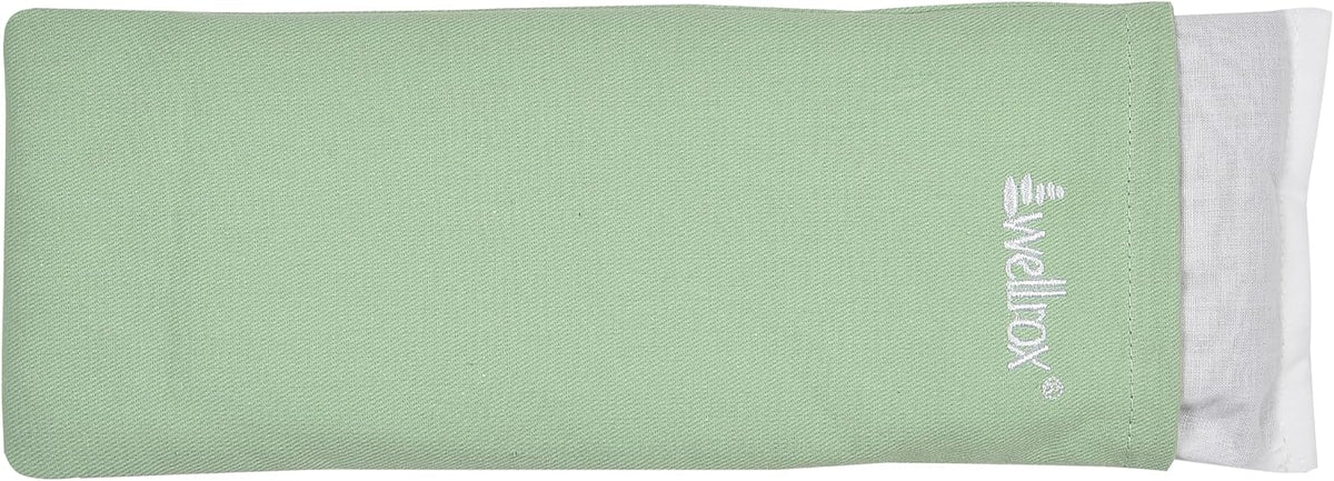 Weighted Eye Pillow - Flaxseeds & Lavender Eye Pillow Weighted for Restorative Yoga, Meditation & Stress Relief | Microwave Heating Pad & Cool Compress for Sinus Relief (Grey, Unscented)