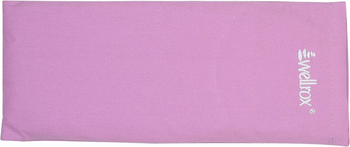 Weighted Eye Pillow - Flaxseeds & Lavender Eye Pillow Weighted for Restorative Yoga, Meditation & Stress Relief | Microwave Heating Pad & Cool Compress for Sinus Relief (Grey, Unscented)