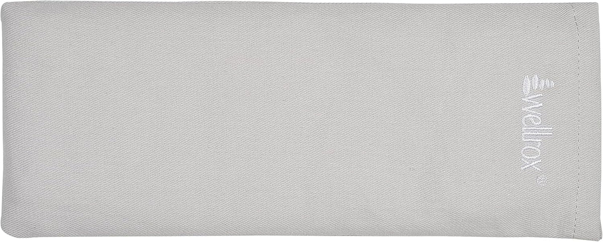 Weighted Eye Pillow - Flaxseeds & Lavender Eye Pillow Weighted for Restorative Yoga, Meditation & Stress Relief | Microwave Heating Pad & Cool Compress for Sinus Relief (Grey, Unscented)