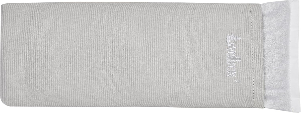 Weighted Eye Pillow - Flaxseeds & Lavender Eye Pillow Weighted for Restorative Yoga, Meditation & Stress Relief | Microwave Heating Pad & Cool Compress for Sinus Relief (Grey, Unscented)