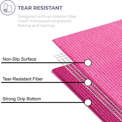 Voyage 5mm Studio Yoga Mats, 4 Pack, 72x24in