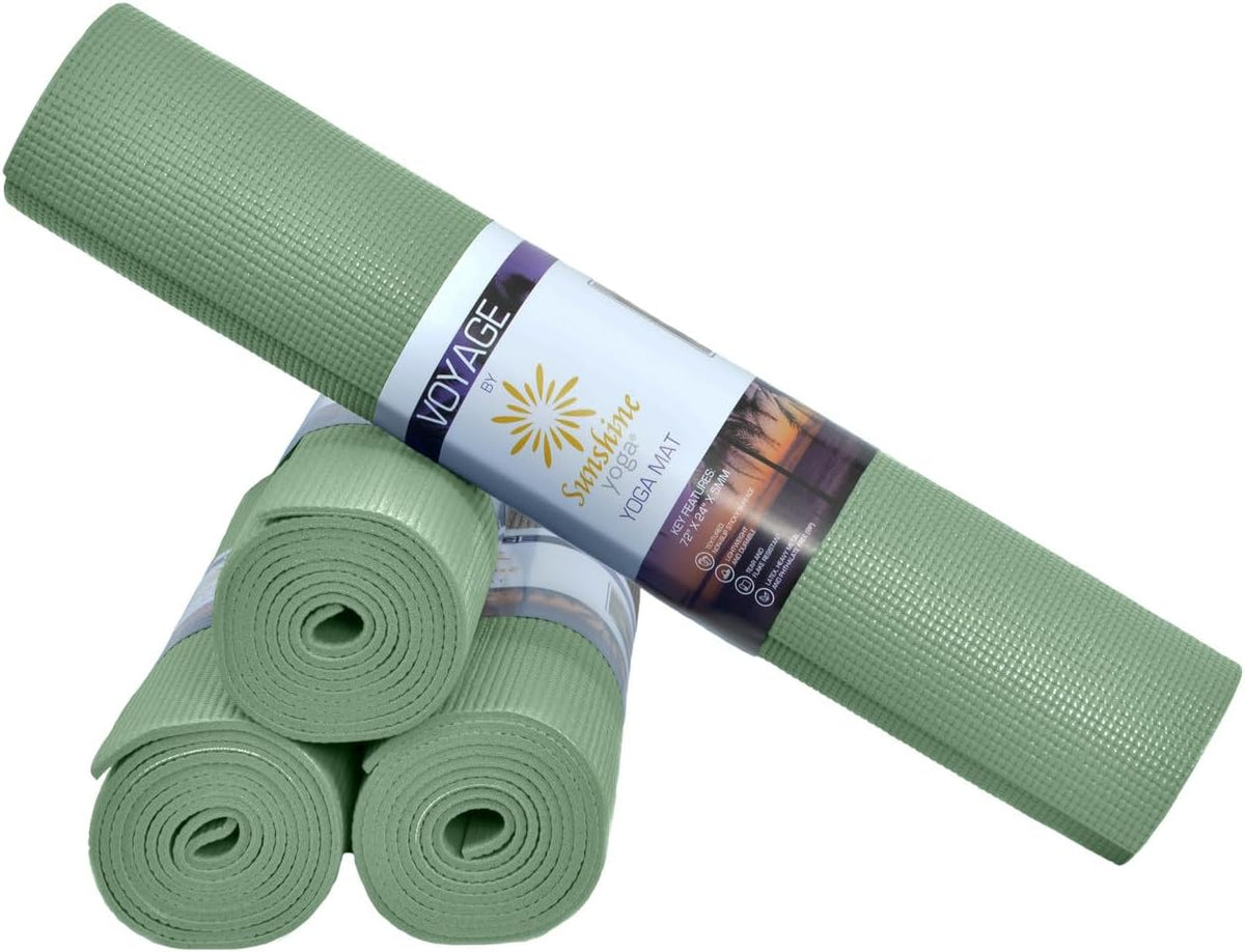 Voyage 5mm Studio Yoga Mats, 4 Pack, 72x24in