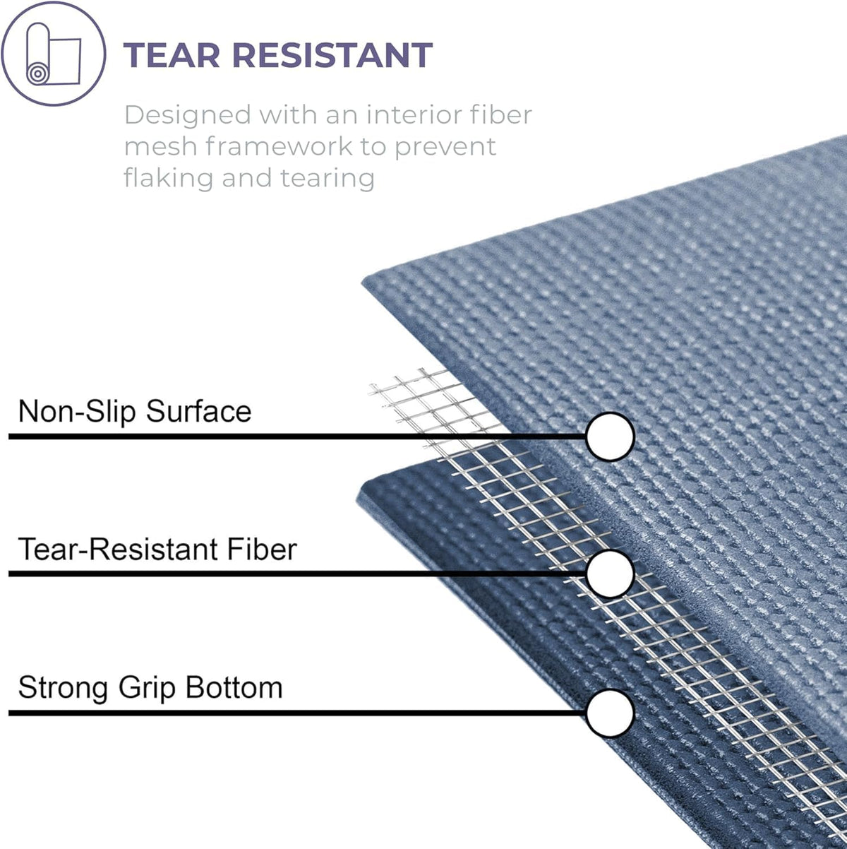 Voyage 5mm Studio Yoga Mats, 4 Pack, 72x24in