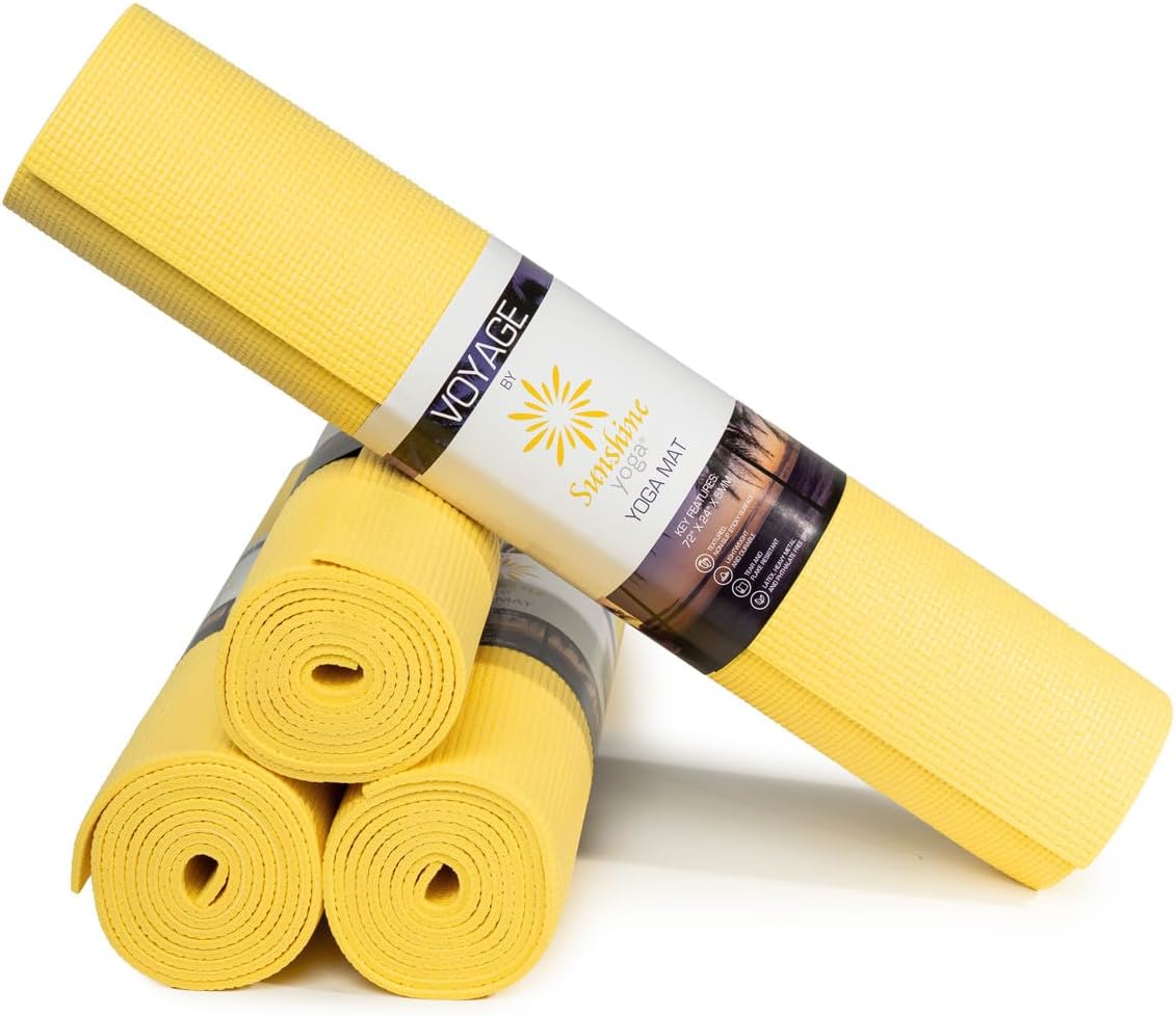 Voyage 5mm Studio Yoga Mats, 4 Pack, 72x24in