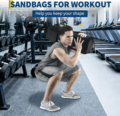 Sandbags for Workout,Adjustable Sand Bags for Fitness,Yoga, Strength Training and Full-Body Workouts,Black