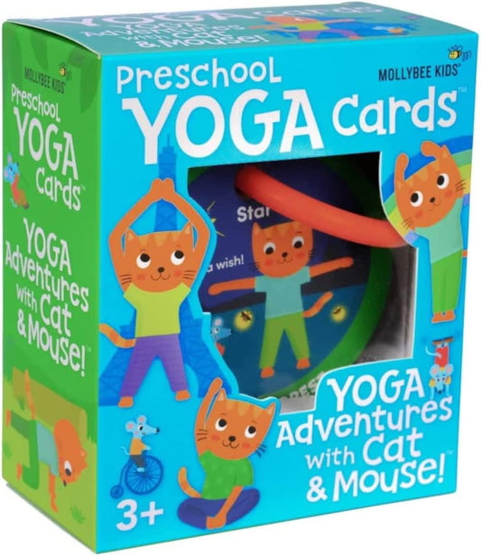 Preschool Yoga Cards for Kids, Set of 40 Poses and Activities, Beginner Yoga for Kids, Gifts for Ages 3+