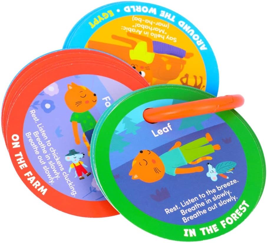 Preschool Yoga Cards for Kids, Set of 40 Poses and Activities, Beginner Yoga for Kids, Gifts for Ages 3+