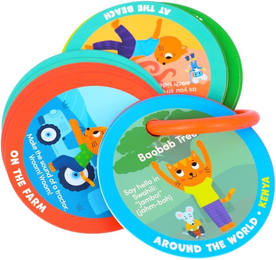 Preschool Yoga Cards for Kids, Set of 40 Poses and Activities, Beginner Yoga for Kids, Gifts for Ages 3+
