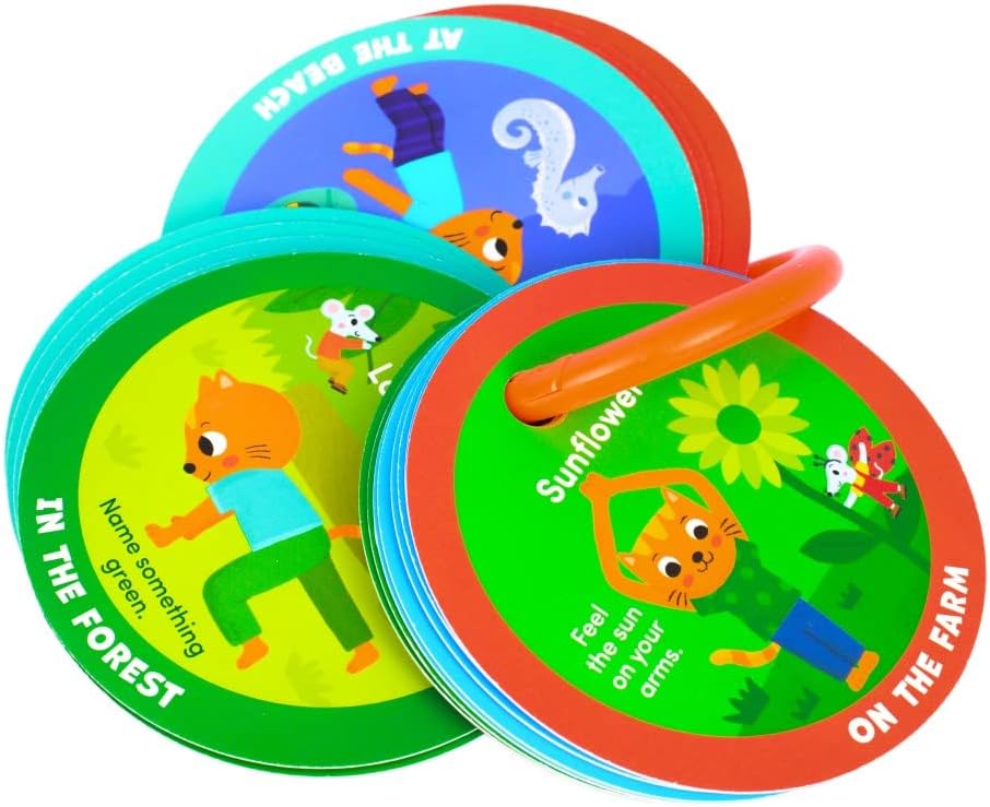 Preschool Yoga Cards for Kids, Set of 40 Poses and Activities, Beginner Yoga for Kids, Gifts for Ages 3+
